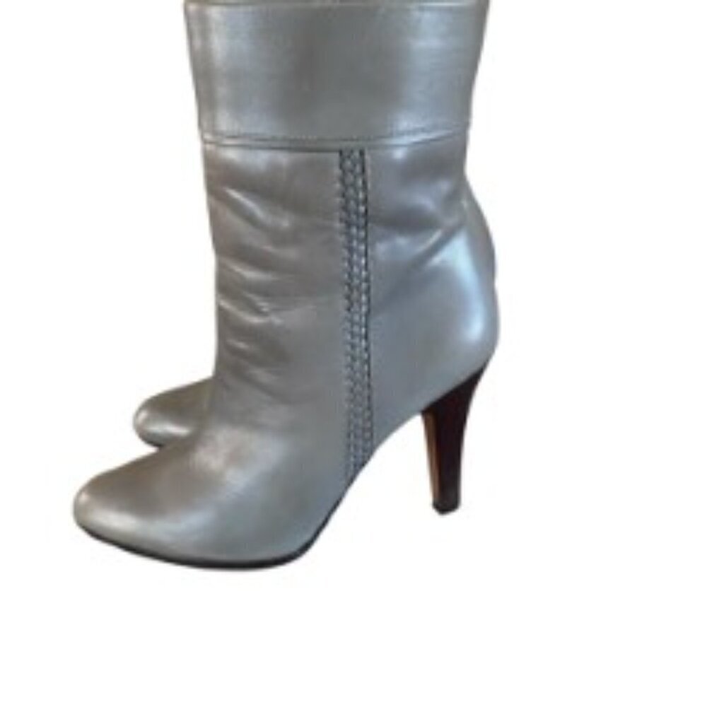 Cole Haan Grey Leather Heeled Ankle Boots 10